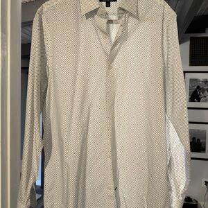 Banana Republic White and Black Patterned Shirt
